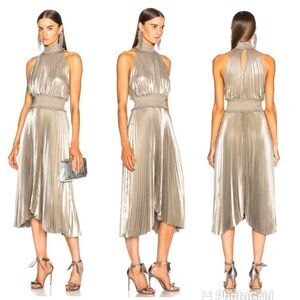 A.L.C. Metallic Silver Midi Dress